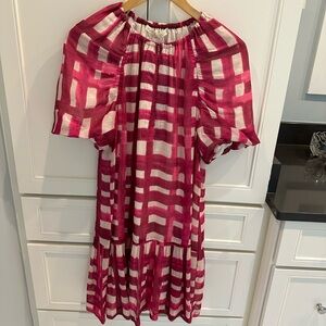 Marie Oliver Cranberry Pink and Cream checked Dress